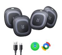 UGREEN FineTrack Duo 2 Tracker iOS e Android Ricarica USB C 4 Pezzi | 12 Mesi di Autonomia, Ricarica USB-C, IP68, 110 dB, Compatibile con Android, per Chiavi, Bagagli e Altro