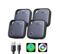 UGREEN FineTrack Duo Supporto iOS Find My o Android Find Hub Smart Finder Ricarica USB-C Localizzatore SmartTag Tracker Bluetooth per Chiavi Bagaglio Portafoglio Bicicletta Zaino Borsa (4 pezzi)