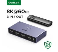 UGREEN HDMI 2.1 2.0 8K Switch 3 in 1 Out con telecomando 8K @ 60Hz, 4K @ 120Hz convertitore Splitter Switcher per monitor Xbox PS5