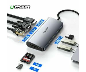UGREEN HUB USB 10 In 1 Adattatore Dock 3 Type C 3 Porte USB 3.0 4K HDMI 1080MFS