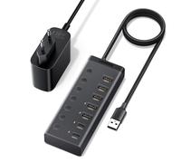 UGREEN Hub USB-A 7 in 1 Alimentato con Interruttori, Cavo da 100 cm