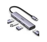 UGREEN Hub USB C, adattatore USB C a 4 porte USB 3.0, hub multiporta Thunderbolt 3 ultra sottile compatibile con PC, MacBook Air, iPad, Surface Pro, Dell XPS, PS5, disco rigido, tastiera, mouse
