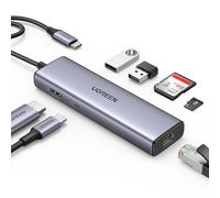 UGREEN Hub USB C Ethernet Gigabit HDMI 4K PD 100W 7 in 1 Dock Station Adattatore USB C Lettore di schede SD Compatibile con iPhone 15 Galaxy S24 Ultra MacBook Air Pro M2 M1 iPad Pro Surface Steam Deck
