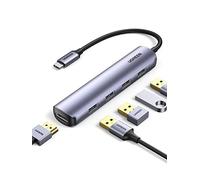 UGREEN Hub USB C HDMI 4K, 4 Porte USB 3.0, HDMI 4K@30Hz, in Alluminio, Corpo Sottile, Compatibile con Steam Deck, MacBook Air/PRO M1 M2 2023, dell XPS, iPad Air/PRO, Surface PRO/Go, Galaxy S23 Tab S8
