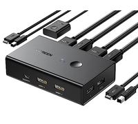 UGREEN KVM HDMI Switch 4K 60Hz 2 in 1 out 2 PC Condivisione 1 Schermo | 4 porte USB 2.0 per Tastiera Mouse Stampante Chiavetta HDD Switcher con Controllo Desktop e Cavo