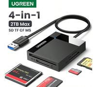 UGREEN Lettore di schede 4 in 1 Type C USB 3.0 da 0,5 metri, in grado di leggere 4 schede contemporaneamente per memorie digitali TF SD Micro SD ABS