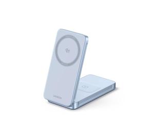 UGREEN MagFlow Qi2 25W Caricatore Wireless 2 in 1 Pieghevole Certificato Compatibile con MagSafe iPhone 17 16 15 14 13 12 Air Plus Pro Max AirPods 4 3 Pro 3 2 1 Magnetico Pieghevole Regolabile