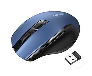 UGREEN Mouse Bluetooth senza fili, mouse ergonomico Bluetooth 5.0 e USB 2.4G, scorrimento ultra veloce, 5 DPI regolabili, tracciamento preciso e fluido, mouse silenzioso senza fili per PC/laptop
