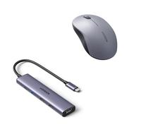 UGREEN Mouse Ergonomico Silenzioso Senza Fili Bluetooth BT5.0 2.4GHz 4000 DPI Revodok 105 Hub USB C HDMI 4K PD 100W Carica 5 in 1
