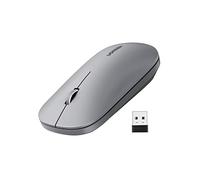UGREEN Mouse Wireless, Mouse Senza Fili 2,4 GHz con Mini Ricevitore USB, Rilevamento Laser da 1000 a 4000 DPI con Pulsante Mute (Non Incluso Batteria) Grigio