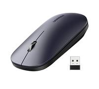 UGREEN Mouse Wireless, Mouse Senza Fili 2,4 GHz con Mini Ricevitore USB, Rilevamento Laser da 1000 a 4000 DPI con Pulsante Mute (Non Incluso Batteria) Nero