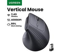 UGREEN Mouse wireless verticale 2.4G ergonomico 4000 DPI 6 pulsanti muti per MacBook Tablet Laptop Computer PC Mouse Nero Rosa