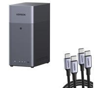 UGREEN NASync DH2300 NAS a 2 alloggiamenti con 2 cavi USB da 100 W (confezione da 2)
