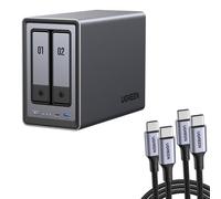 UGREEN NASync DXP2800 NAS a 2 alloggiamenti con 2 cavi USB da 100 W (confezione da 2)