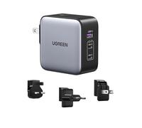UGREEN Nexode 65W Caricatore da Viaggio con Adattatori Universali Internazionale Compatibile MacBook Pro/Air, iPad, iPhone 16/15/14/13 Serie, Galaxy S24/ S23/ S22