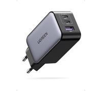UGREEN Nexode 65W Caricatore USB C GaN Tech 3 Porte, Caricabatterie Type C Compatibile con MacBook Air, iPhone 16/15/14/13, iPad, Samsung Galaxy S24/ S23/ S22, Google Pixel 7 Pro Nero