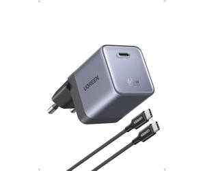 UGREEN Nexode Air 65W Caricatore USB C Ricarica Rapido GaN II Alimentatore con Cable Type C Compatibile con MacBook Pro Air iPad iPhone 17 Air Pro Max 16 15 14 13 Galaxy S26 25 Pixel 10 (Grigio)