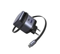 UGREEN Nexode Caricatore Retrattile USB C 65W GaN Caricatore Rapido a 3 porte PPS 45W Caricatore da Viaggio Compatibile con MacBook Pro/Air, serie Galaxy S-A, iPhone 17 Pro Max Air/Serie 16-12