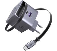 CARICABATTERIE DA AUTO UGREEN Nexode GaN Infinity, Universale Smartphone, tablet, laptop leggeri Grigio