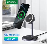 UGREEN Qi2 Supporto di ricarica per caricabatterie wireless magnetico da 25 W per iPhone 16 15 Pro Max/AirPods Caricatore rapido per MagSafe