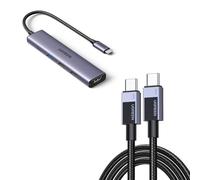 UGREEN Revodok 105 Hub USB C HDMI 4K PD 100W avec UGREEN 100W Cavo USB C PD 3.0, Cable Type C Ricarica Rapida 20V 5A 1M