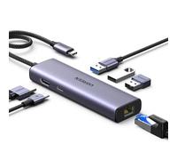 UGREEN Revodok 1061 Hub USB C Ethernet Gigabit HDMI 4K PD 100W Carica Adattatore Type C Docking Station Compatibile con MacBook Pro Air M3 M2 M1, iPad, iPhone 16 Plus Max, Galaxy S24