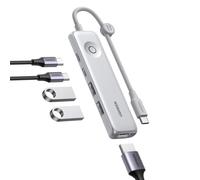 UGREEN Revodok Hub USB C 5 in 1 Adattatore USB C Sottile e Leggero | HDMI 4K 60Hz, 10Gbps, PD 100W Ricarica Rapida, Bottone di Comando, Compatibile con MacBook iPad Pro Air iPhone 18 Pro Max