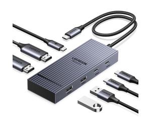 UGREEN Revodok Pro 207 10Gbps Hub USB C Doppio HDMI 4K 60Hz PD 100W Adattatore Type C 3.2 Docking Station 7 In 1 Dock Compatibile con Surface 10 XPS 15 13