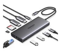 UGREEN Revodok Pro 210 Docking Station USB C 10 In 1 Doppio HDMI 8K30Hz 4K60Hz Hub Adattatore Type C Ethernet Gigabit PD 100W Lettore Schede SD TF Compatibile con MacBook Air M2 M1