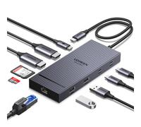 UGREEN Revodok Pro 2102 Hub USB C 10 in 1 Docking Station Doppio Display | 2 HDMI 4K60Hz, Trasferimento Dati 10Gbps, RJ45 Gigabit, Ricarica PD 100W, SD TF, 2A2C, Compatibile con MacBook Pro Air M4 M3