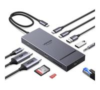 UGREEN Revodok Pro 2111 10Gbsp Hub USB C HDMI 4K60Hz DisplayPort 4K120Hz Docking Station Type C Adattatore Ethernet Gigabit 10Gbps PD 100W Lettore di Schede SD TF Jack Audio 3,5mm