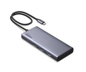 UGREEN Revodok Pro 308 Hub USB C Triplo Schermo 2 HDMI 1 DisplayPort 4K 60Hz Adattatore Type C 3.2 10Gbps PD 100W Ricarica Docking Station Tipo C Compatibile con MacBook Pro Air Surface