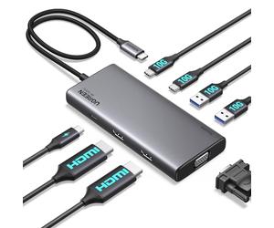 UGREEN Revodok Pro 3081 Docking Station Triplo Schermo 2 HDMI 4K 1 VGA 1080P Hub USB C 10Gbps Adattatore Type C 3.2 PD 100W Carica Compatibile con MacBook Air Surface