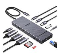 UGREEN Revodok Pro 3121 10Gbps Hub USB C Doppio HDMI 4K60Hz DisplayPort 4K120Hz 12 In 1 Docking Station USB C PD 100W Adattatore Ethernet Lettore di Schede SD TF Jack 3.5mm