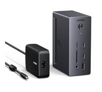 UGREEN Revodok Pro Docking Station USB C 2 DisplayPort 4K 120Hz e 1 HDMI 4K 60Hz Triplo Schermo 14 in 1 Dock Station con Multi USB 10Gbps Ethernet Gigabit 100W PD Ricarica SD TF 3,5mm