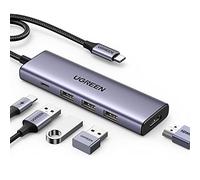 UGREEN Revodok USB C Hub PD100W, 4K HDMI, 3 USB A 3.0 5 Gbps USB C Dock USB C Adattatore multiporta compatibile con iPhone 15 Serie, Galaxy S24, Surface, MacBook Pro/Air, iPad Pro, Steam Deck ecc.
