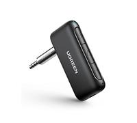 UGREEN Ricevitore Bluetooth 5.0 per Auto AptX, Adattatore Bluetooth con Chip CSR Chiamate in Vivavoce con Mic Incorporato CVC 8.0, Jack Audio 3,5mm Hi-Fi Stereo per Auto