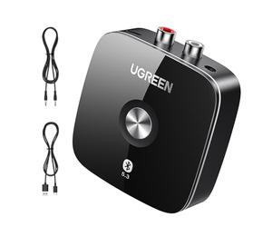 UGREEN Ricevitore Bluetooth 5.3 EDR HiFi Audio Bluetooth Jack 3.5mm 2RCA | Musica Stereo con Cavo e AUX per Amplificatore Altoparlanti 8h di Autonomia