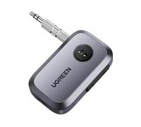 UGREEN Ricevitore Bluetooth 6.0 con Jack 3,5mm con Multifunzioni Pulsante Adattatore Auto Aux con Microfono per Altoparlanti Cuffie Chiamate in Vivavoce, Grigio