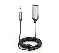 UGREEN Ricevitore Bluetooth 6.0 con Jack AUX da 3,5mm e Adattatore Audio Wireless USB con Microfono Incorporato e Cavo per Auto Altoparlante Domestico Amplificatore, Argento