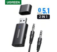 UGREEN Ricevitore/Trasmettitore Bluetooth 5.1 da auto 2-in-1, Mini Dongle senza fili Bluetooth, Ricevitore Audio CRS compatibile con PC Windows, Cellulari, Altoparlanti, PS4/5, One S Tagli UnicaABS
