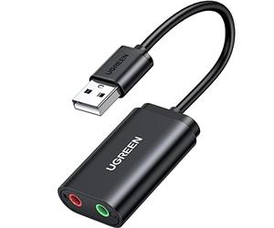 UGREEN Scheda Audio USB Esterna Adattatore Jack 3,5mm per Cuffie Microfono Stereo Casse Adapter Aux Compatibile con Windows PC, PS5/4, Macbook, Linux, Altoparlanti, Amplificatore