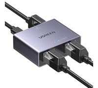 UGREEN Splitter Ethernet Gigabit da 1 a 2 Switch Lan 1000Mbps, Divisore di Internet, Trasmettitore di Rosso RJ45 con Cavo USB C, Compatibile con dispositivi/Hub/Televisori/Router/ADSL