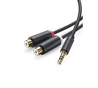 Ugreen Stereo 3.5mm Jack Maschio a 2 RCA Femmina Cavo Audio 20cm per iPod, iPhone, iPad, Smartphone, Tablet e MP3 player, MP3, Home Cinema
