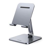 UGREEN Supporto Tablet Pieghevole da Tavolo, Porta Cellulare Scrivania per Pad con Doppie Angolo Alluminio Compatibile con iPad, Galaxy Tab e Altri da 12.9" Grigio