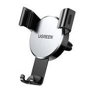 UGREEN Supporto Telefono Auto Gravità in Alluminio, Porta Cellulare Macchina per Bocchette d'Aria, Compatibile con iPhone 17 Pro Max Air/16/15/14; Galaxy S25/S24; google pixel 10/9/8, Grigio