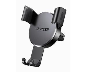 UGREEN Supporto Telefono Auto Gravità in Alluminio, Porta Cellulare Macchina per Bocchette d'Aria, Compatibile con iPhone 17 Pro Max Air/16/15/14; Galaxy S25/S24; google pixel 10/9/8, Nero