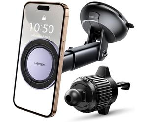 UGREEN Supporto Telefono Auto Magsafe 2 in 1, Porta Cellulare Macchina Per il Cruscotto & Bocchette di Aerazione e Parabrezza Compatibile con iPhone 16 15 14 13 Plus Pro Max, Galaxy, Xiaomi, ecc.