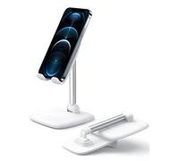 UGREEN Supporto Telefono Tavolo, Porta Cellulare Scrivania Portatile, Appoggia Tablet Regolabile 60° Compatible con 4,7-7,9" iPad iPhone 13/12/ 11, Galaxy A50 S20 S10, Huawei P40 ECC Bianco
