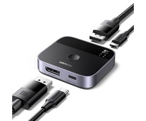 UGREEN Switch DisplayPort USB C 8K60Hz 2 Ingressi 1 Uscita DP 1.4 Commutatore USB C DisplayPort Supporta 3D HDR10+ HDCP2.3 Alta Risoluzione Compatibile con PC PS5 4 Xbox One X Series Steam Deck